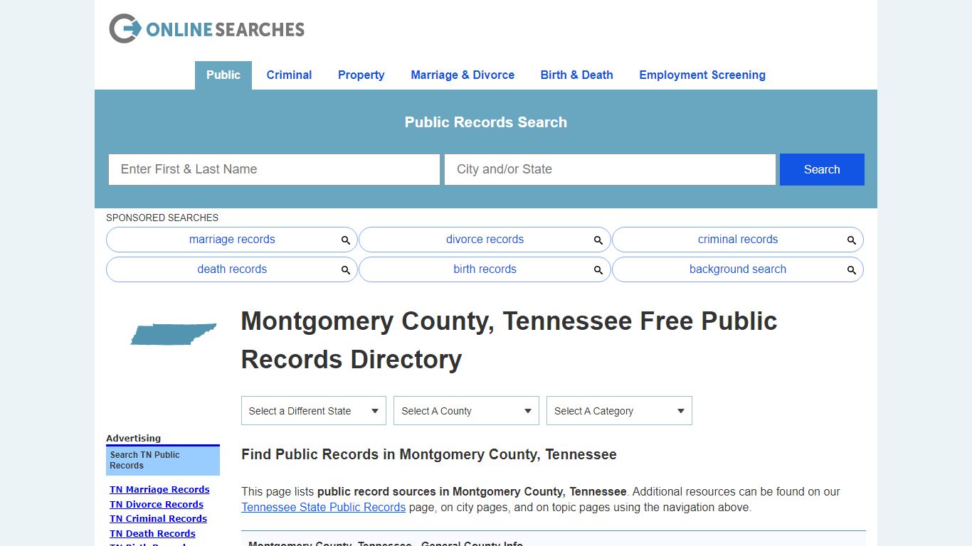 Montgomery County, Tennessee Public Records Directory