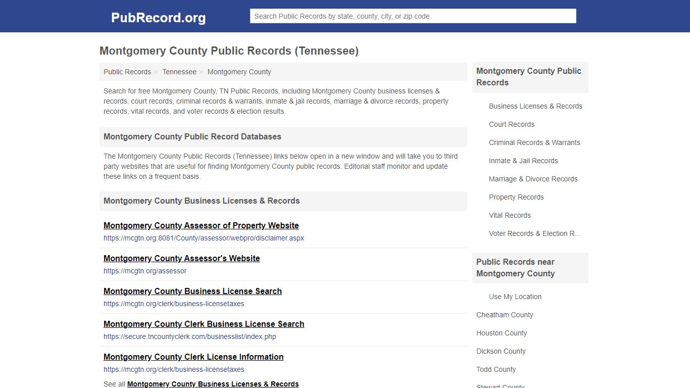 Free Montgomery County Public Records (Tennessee Public ...